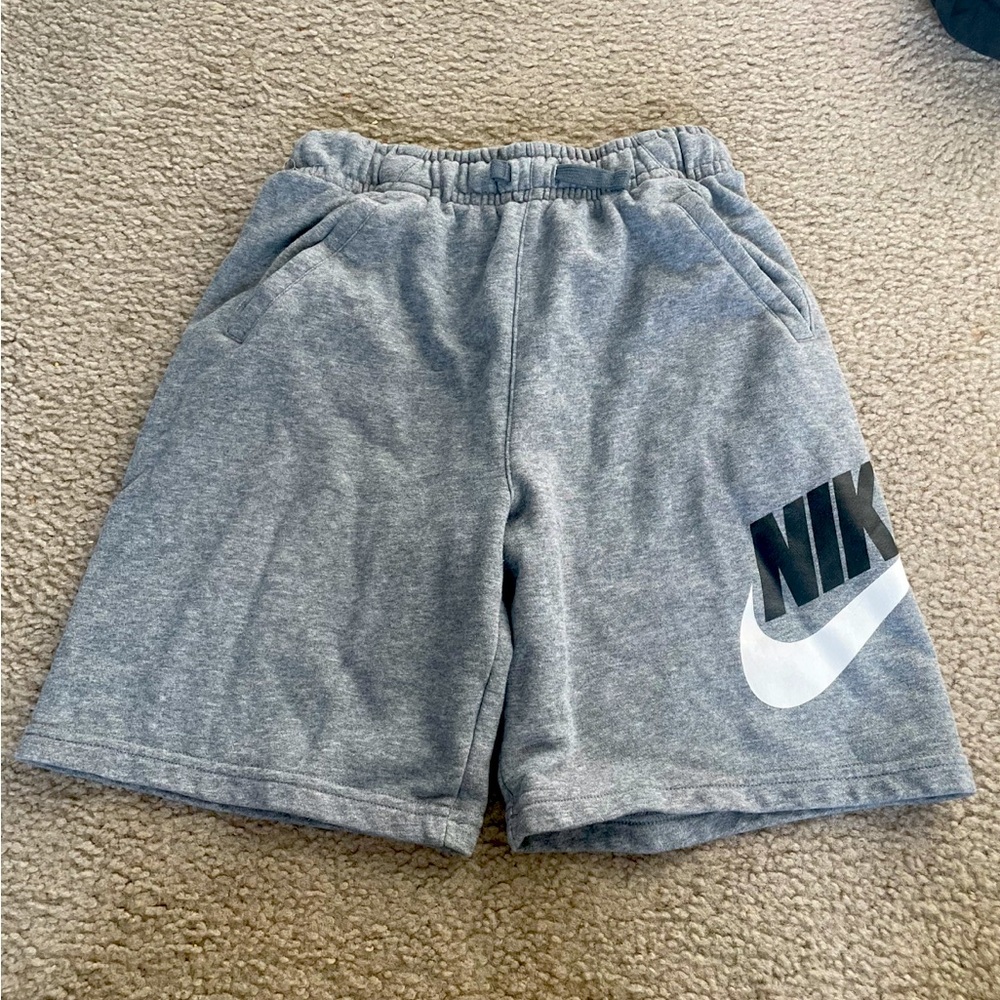Nike Kids Heather Gray Logo Shorts